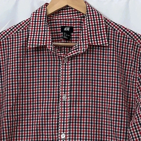 Men’s H&M Plaid Button Down Shirt Size Large EUC - Picture 2 of 6